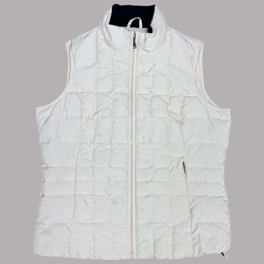 EDDIE BAUER Women's Premium Quilted Goose Down Vest Cream | Size M - Picture 2 of 12